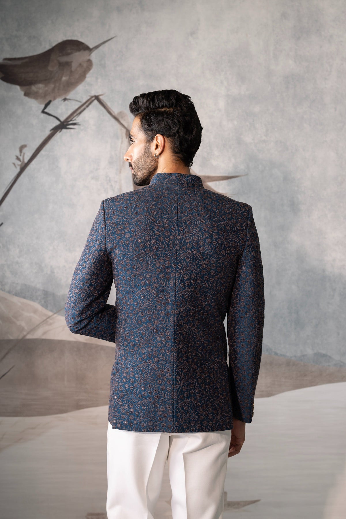 Men's Teal Blue Bandhgala Jacket
