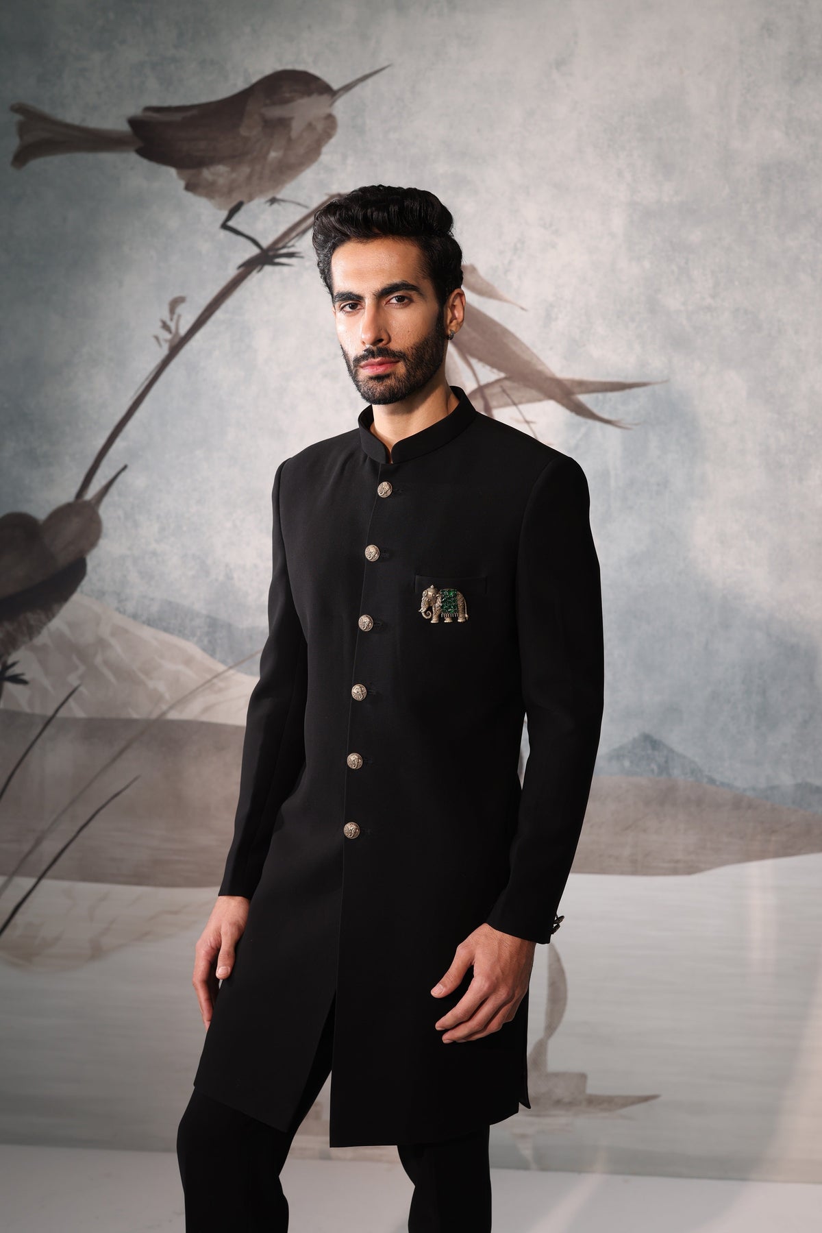 Men's Black Indo-western