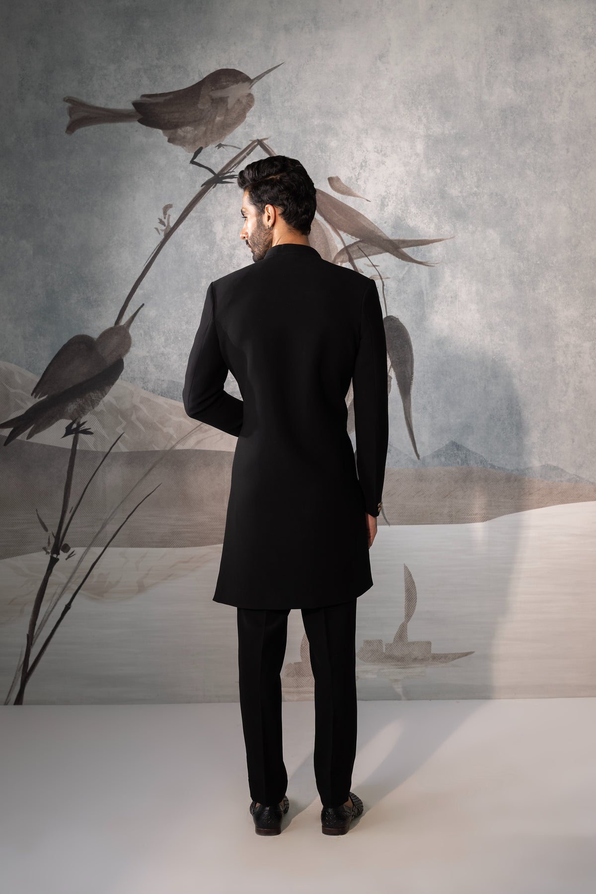 Men's Black Indo-western