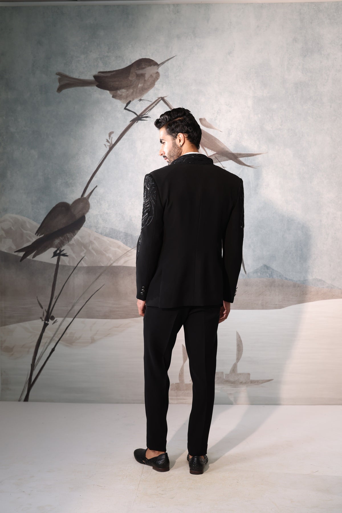 Black Tuxedo with Sequin Design