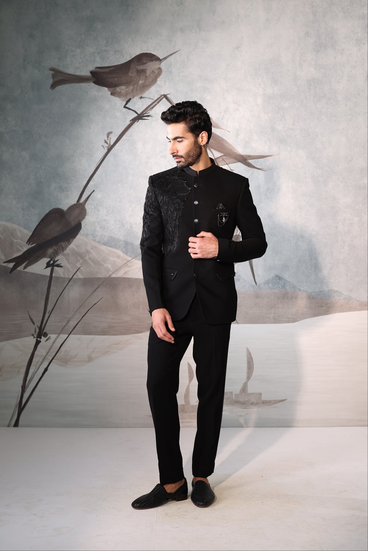 Black Bandgala with one shoulder design