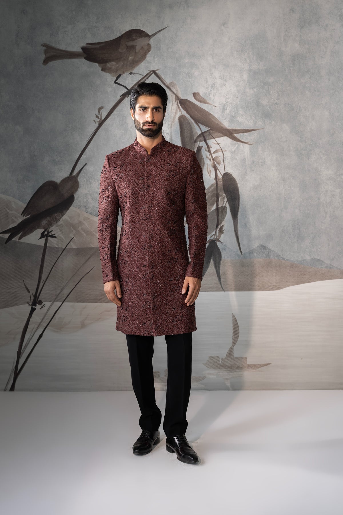 Men’s Rust Brown Indo Western