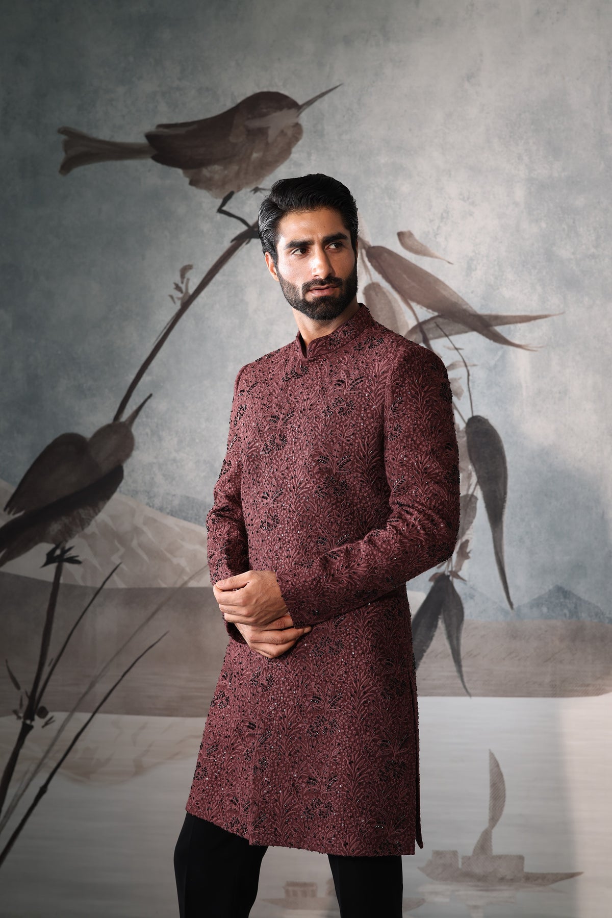 Men’s Rust Brown Indo Western