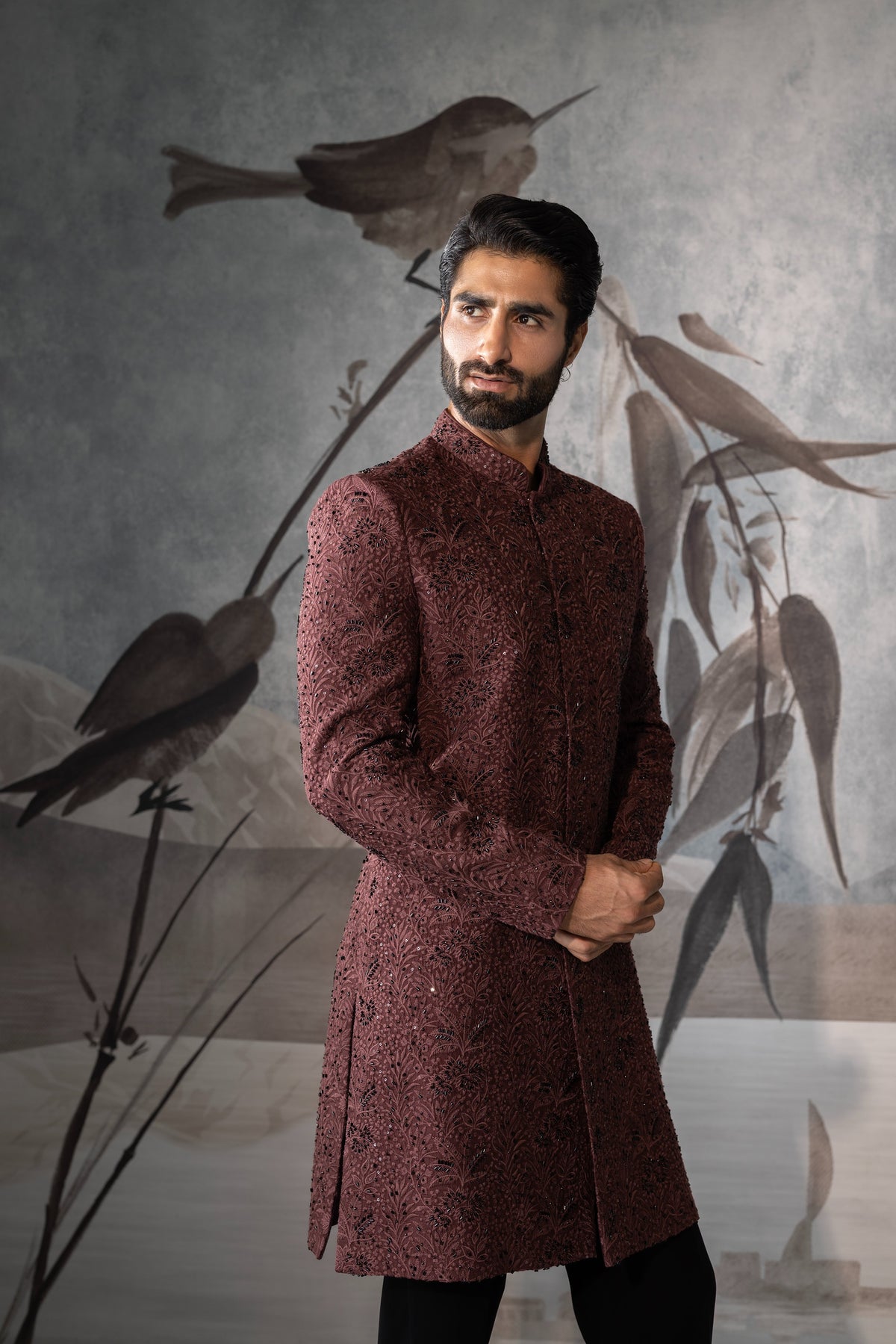 Men’s Rust Brown Indo Western