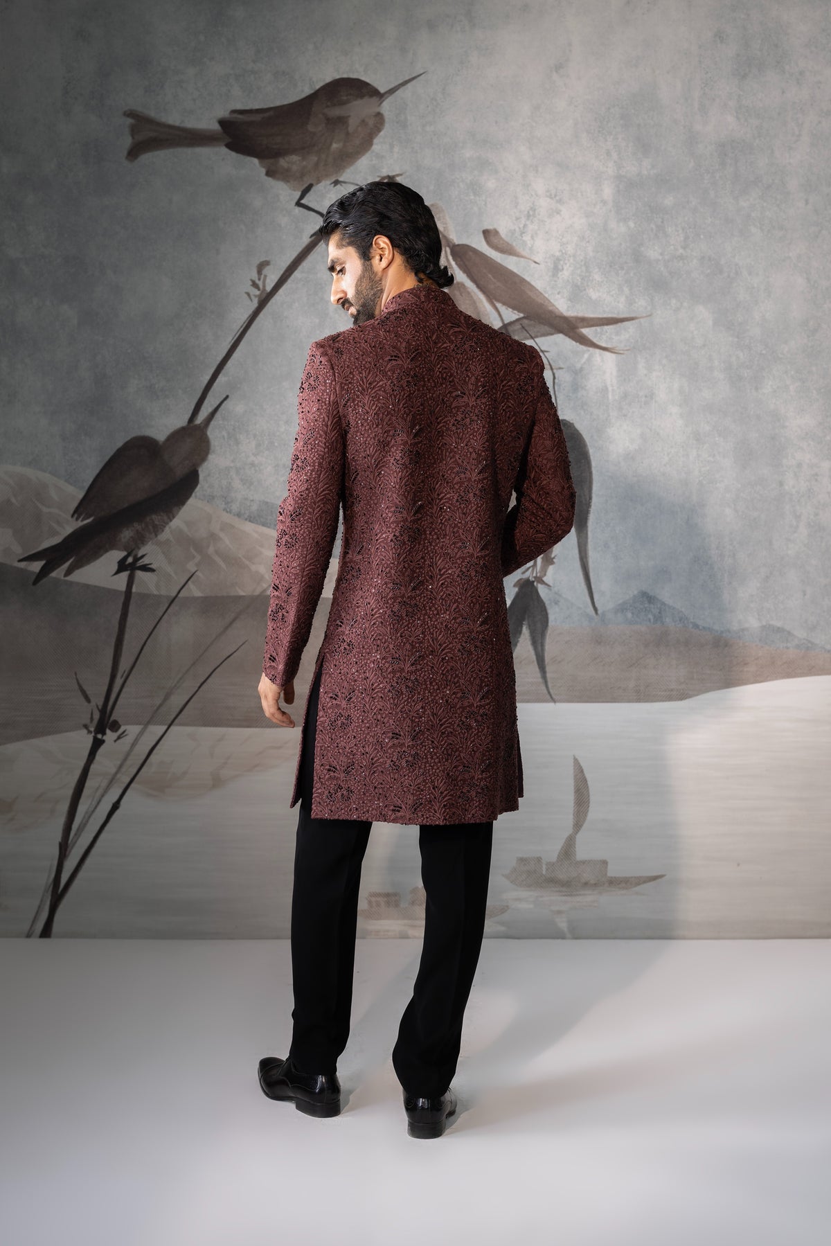 Men’s Rust Brown Indo Western