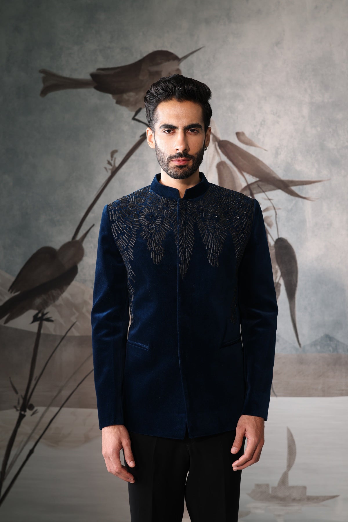 Men's Teal Blue Classic Bandhgala Suit