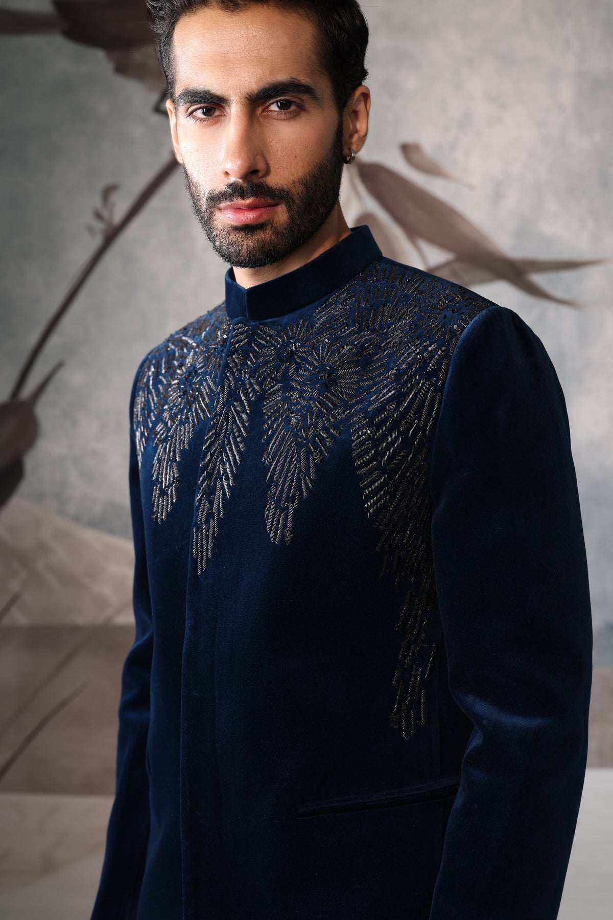 Men's Teal Blue Classic Bandhgala Suit