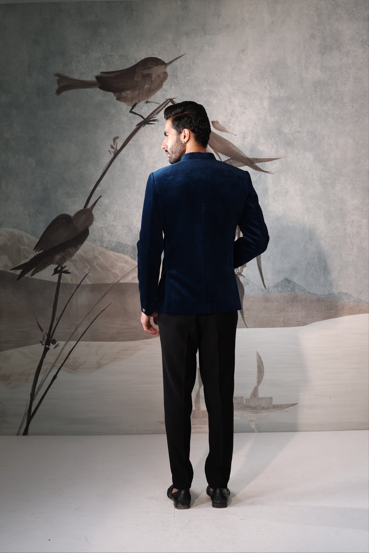 Men's Teal Blue Classic Bandhgala Suit