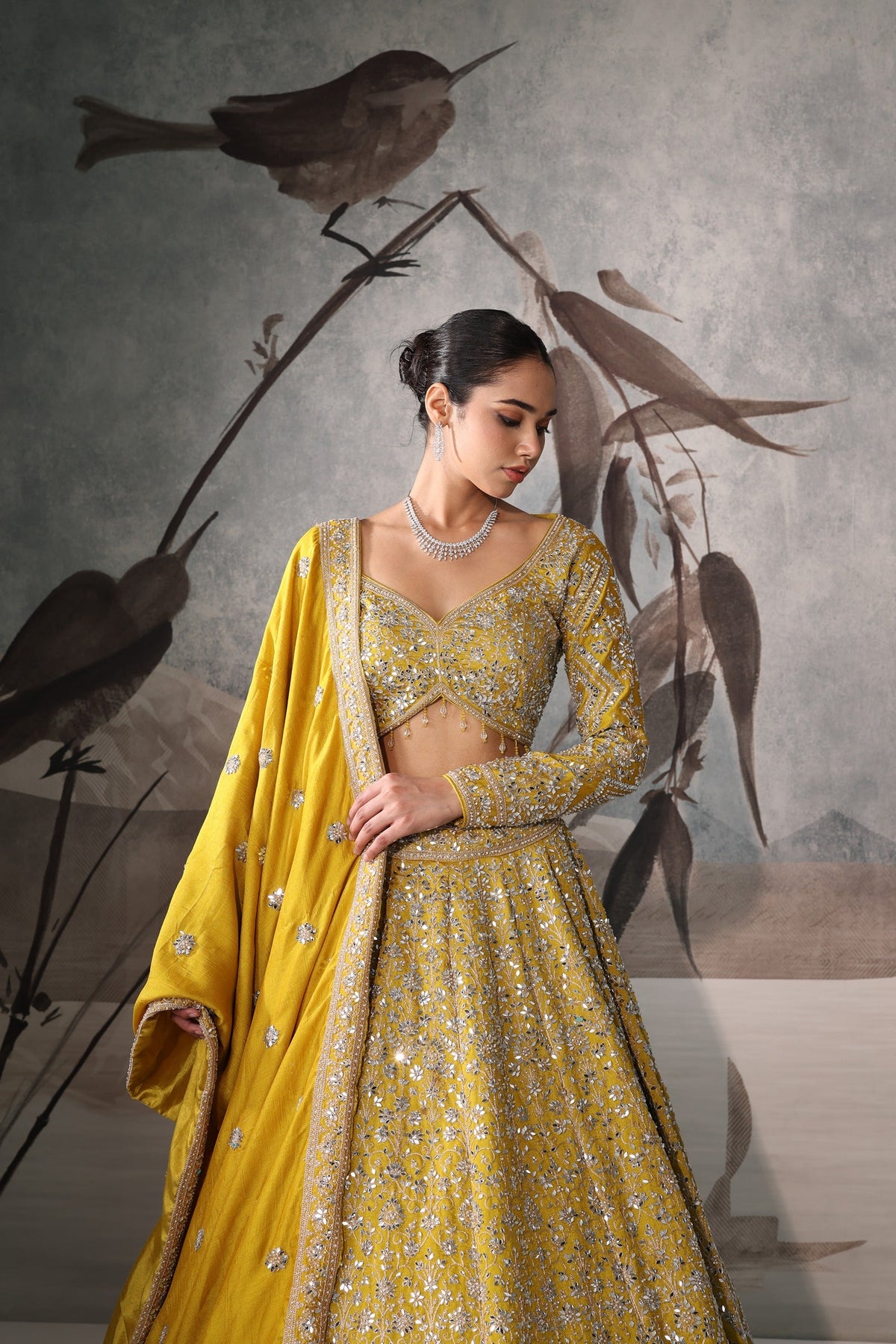 Mustard Yellow Festive Lehenga – Mehendi, Haldi & Sangeet Wear