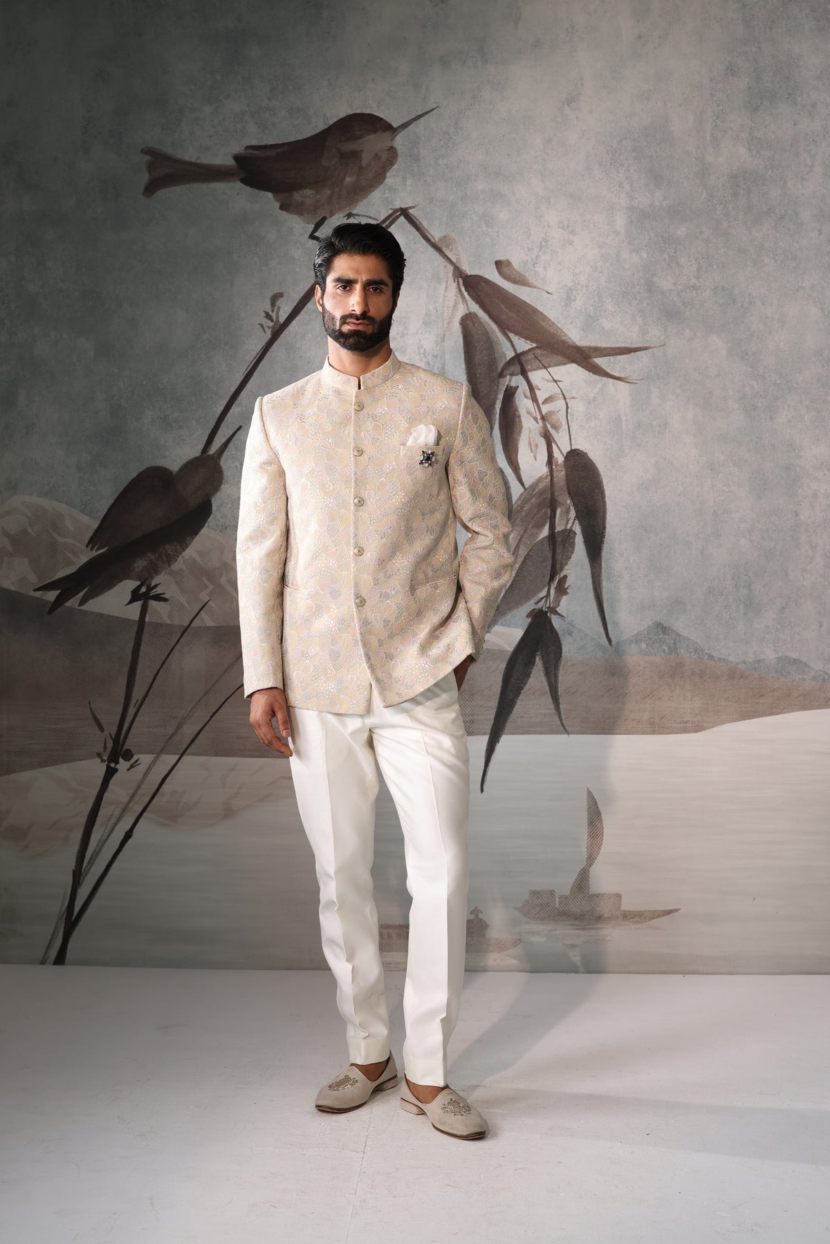 Ivory Lemon colour bandgala