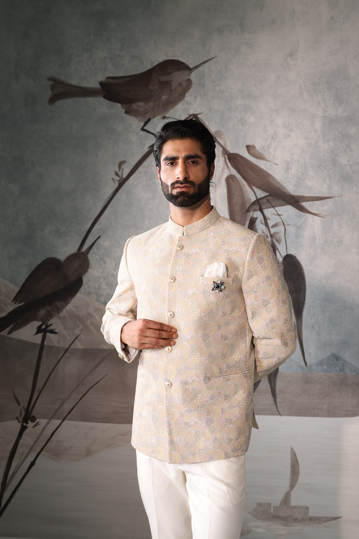 Ivory Lemon colour bandgala