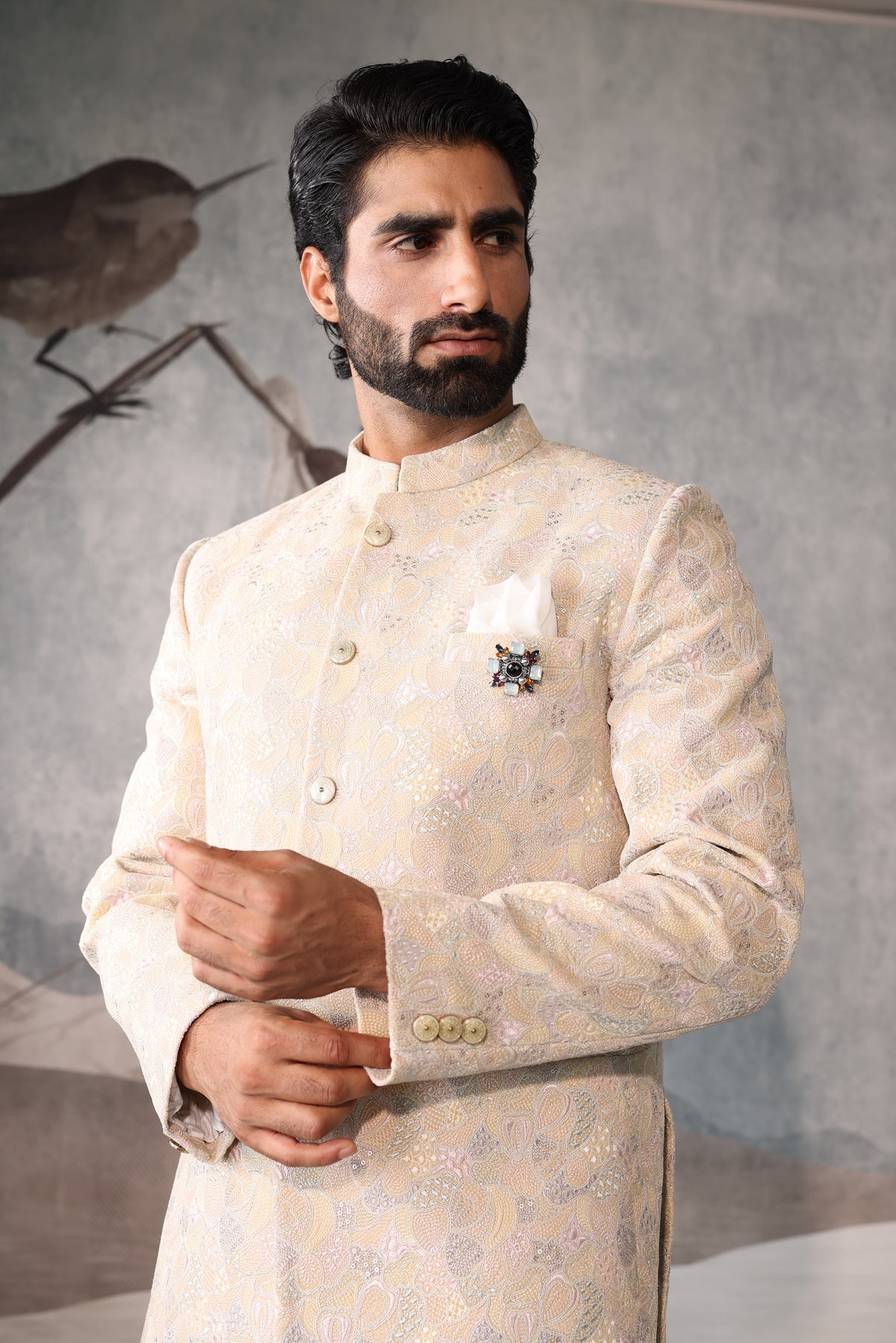 Ivory Lemon colour bandgala