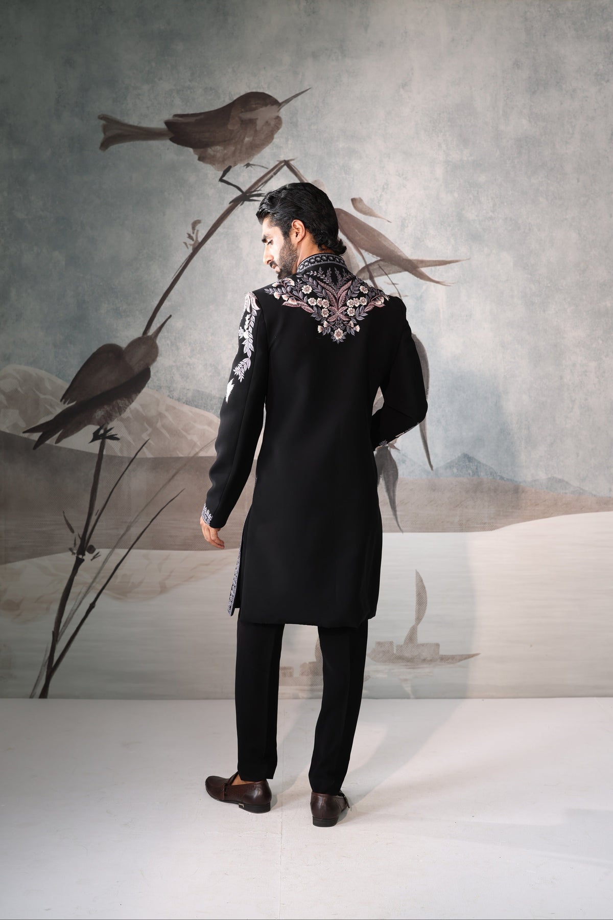 Black Indo Western for men