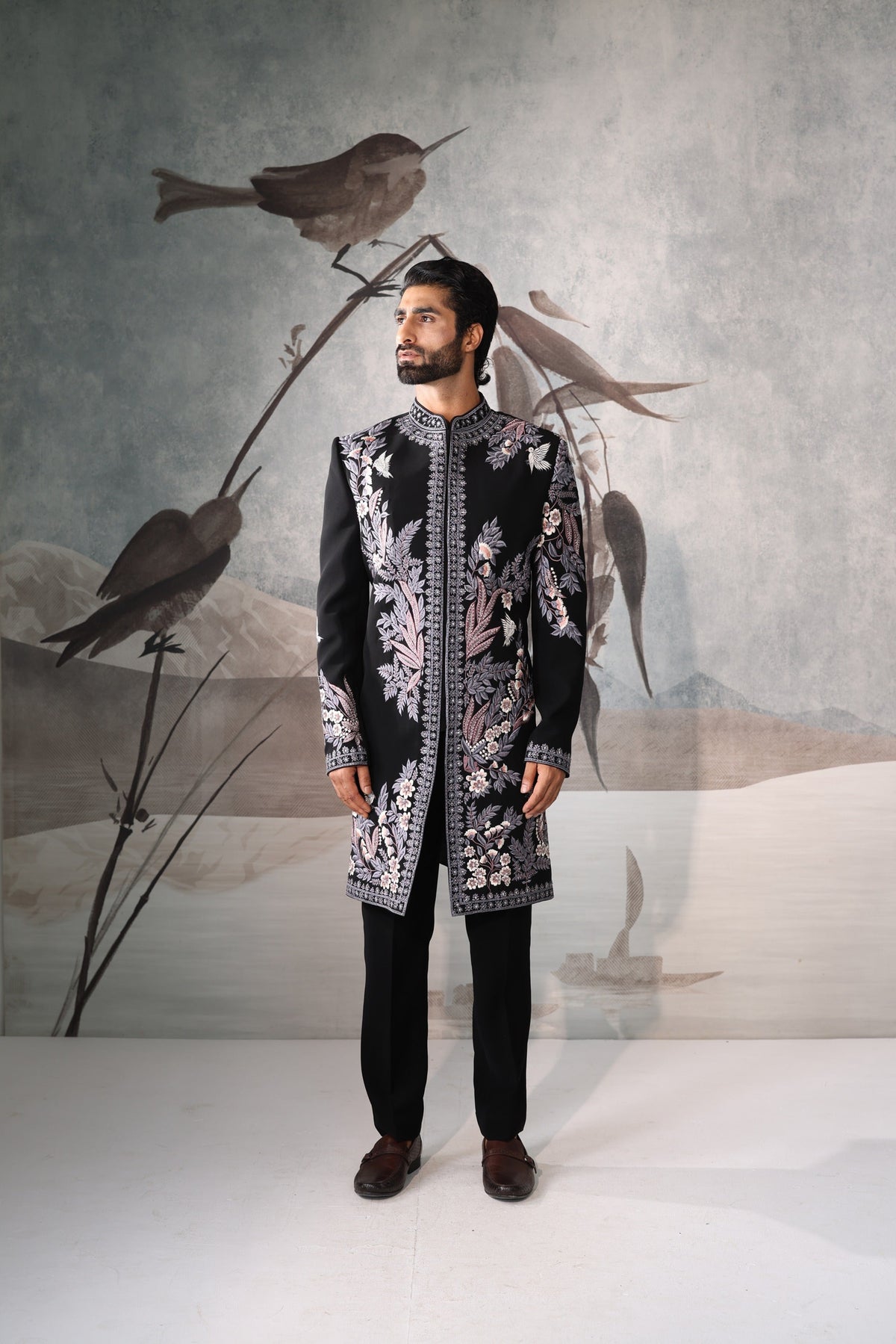 Black Indo Western for men