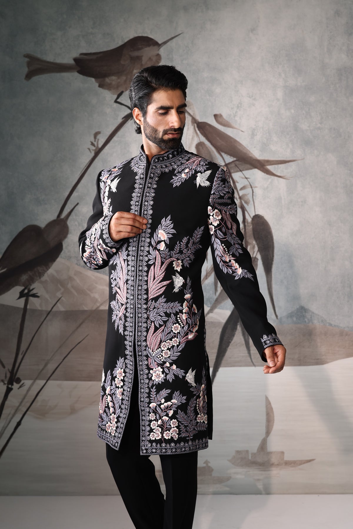 Black Indo Western for men