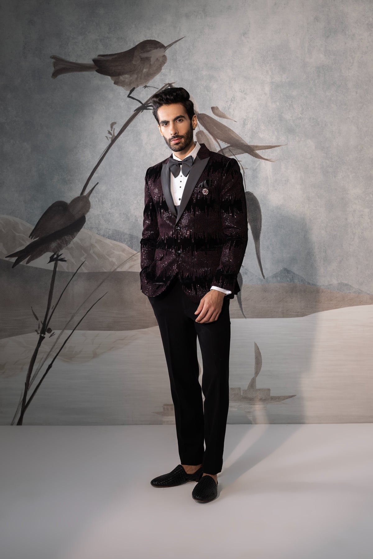 Men’s Wine Designer Tuxedo Suit