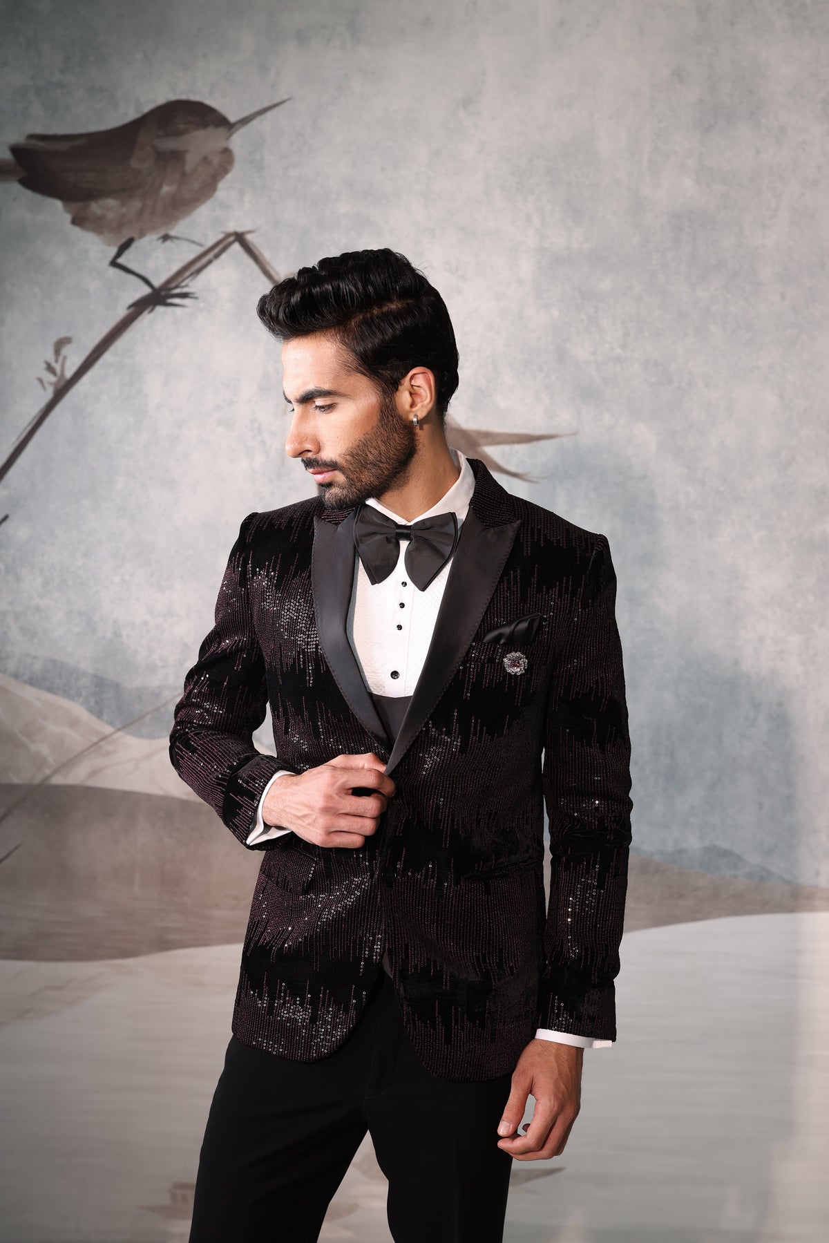 Men’s Wine Designer Tuxedo Suit
