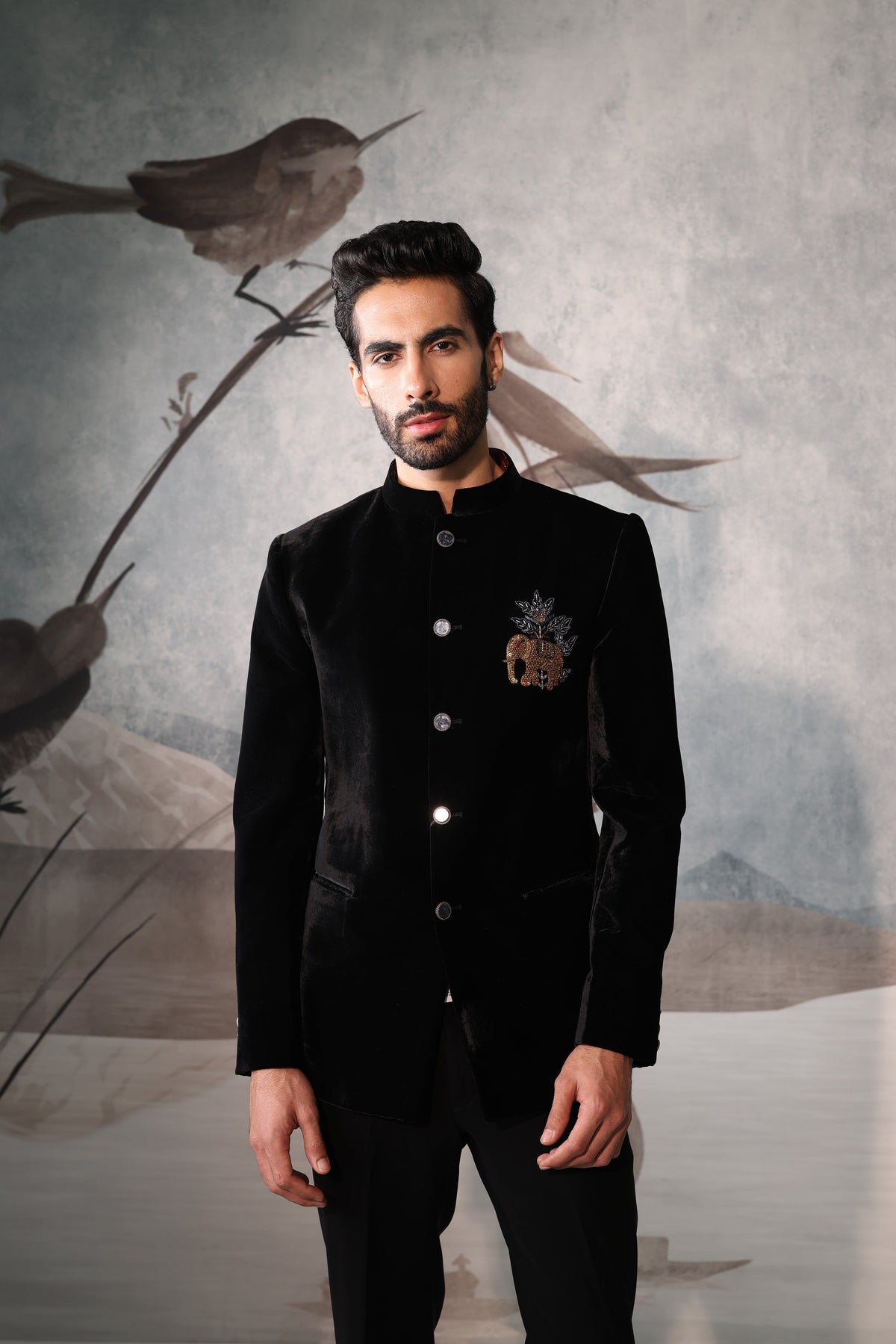 Black Bandgala with elephant design