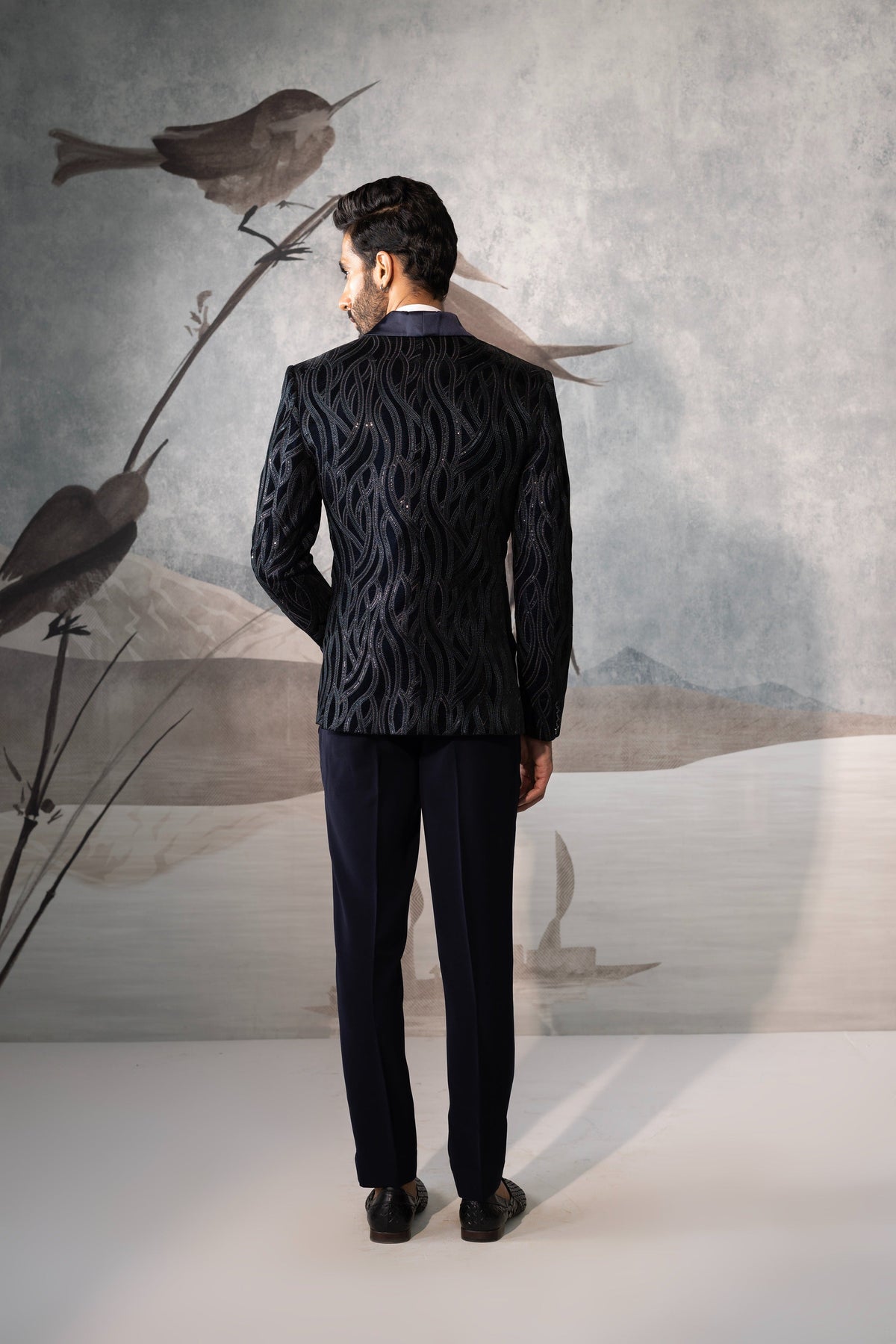 Designer Blue Velvet Tuxedo Suit
