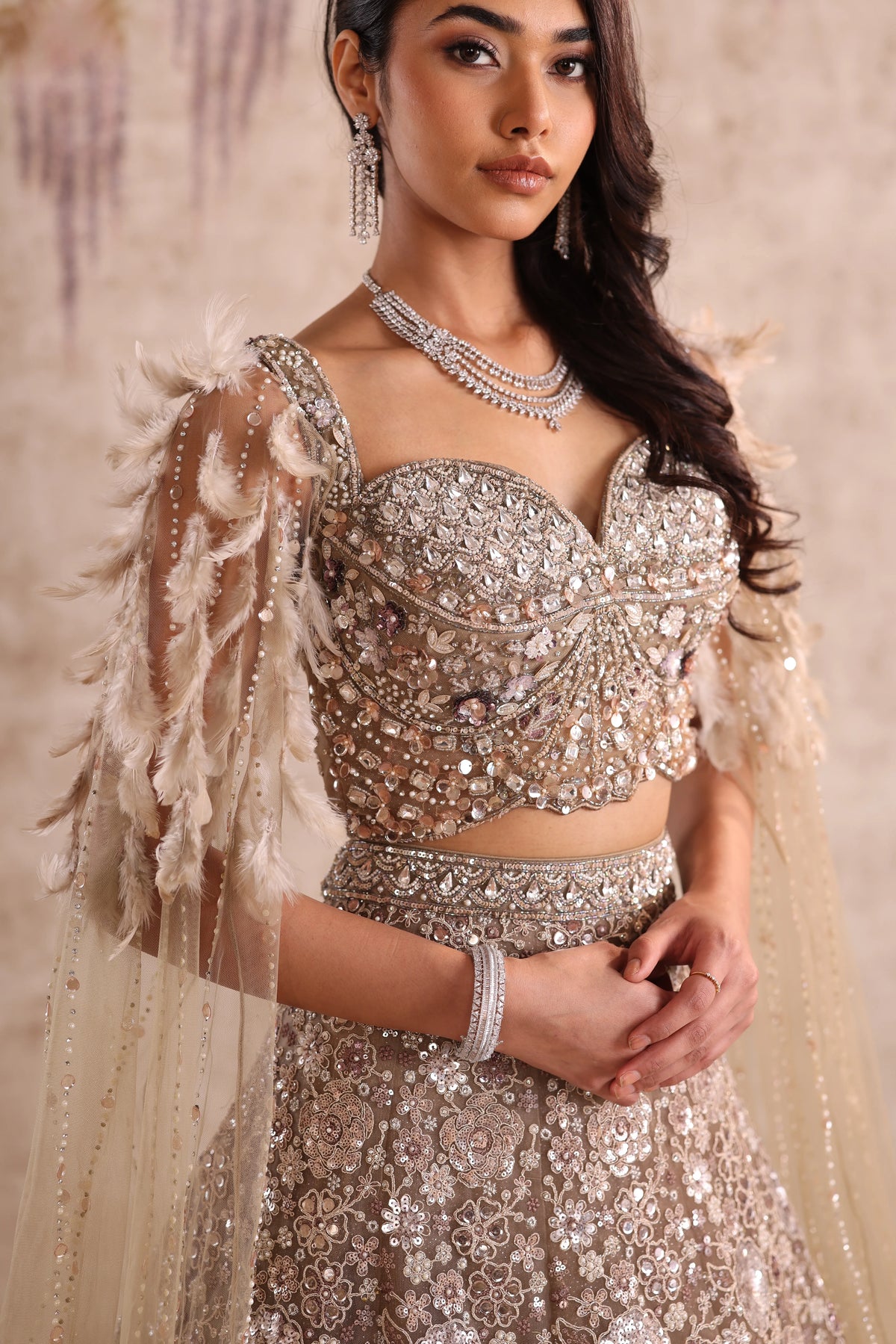 White Embroidered Party Wear Lehenga