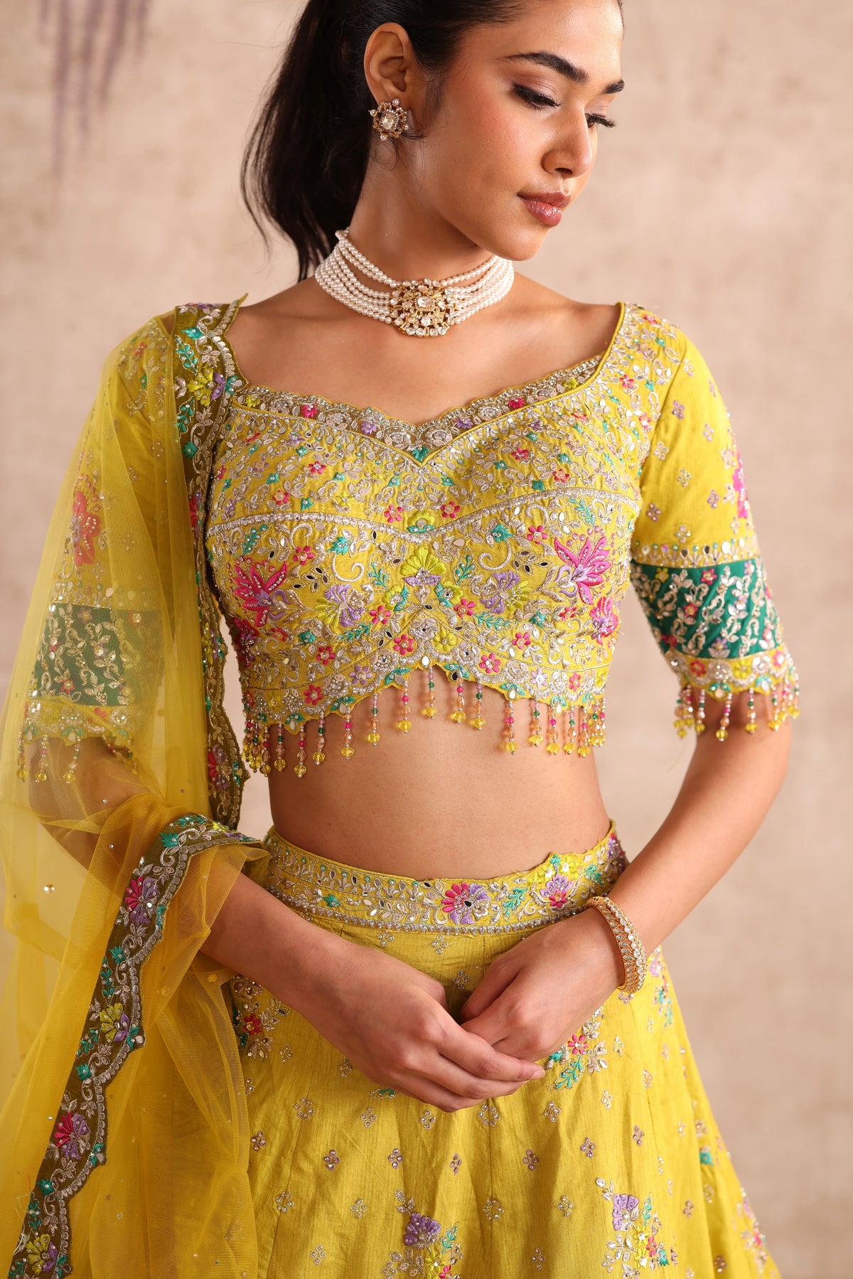 Yellow Party Wear Lehenga