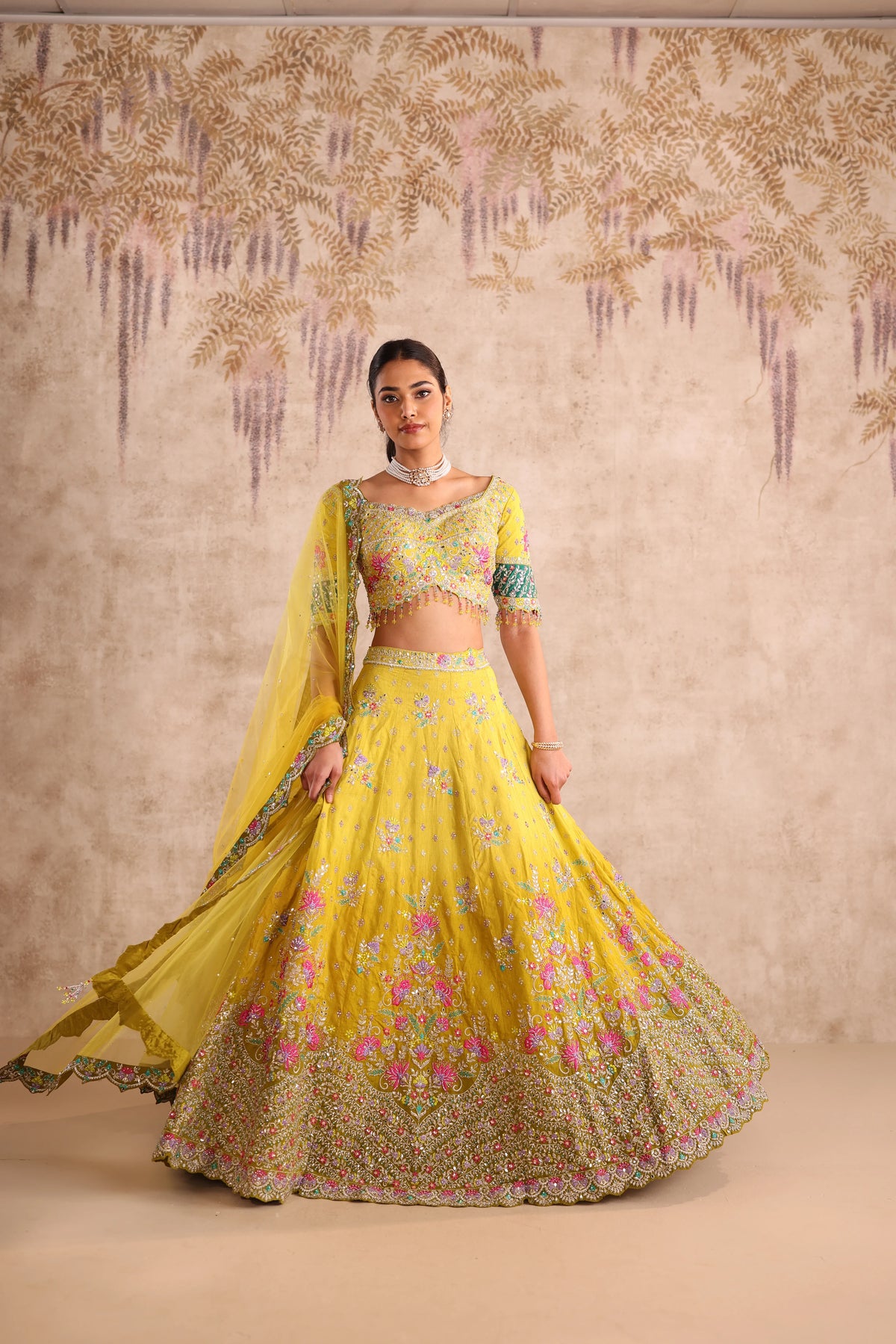 Yellow Party Wear Lehenga