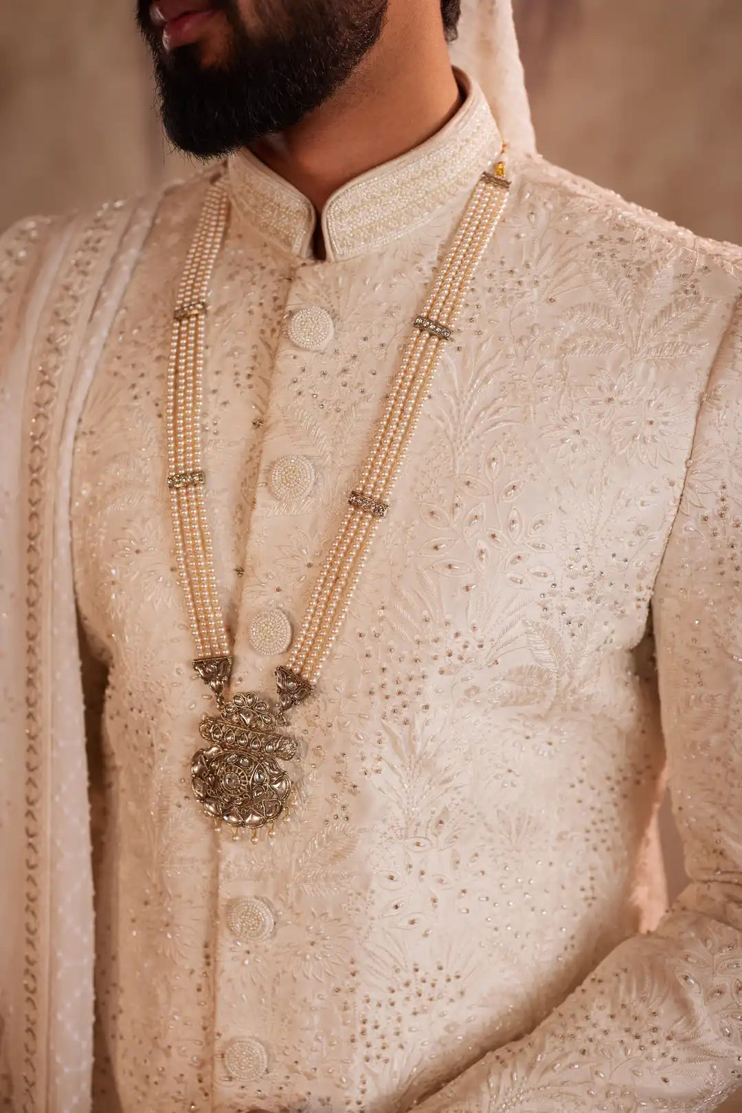 Off White Embroidered Sherwani for Groom | Premium Designer Wedding Sherwani