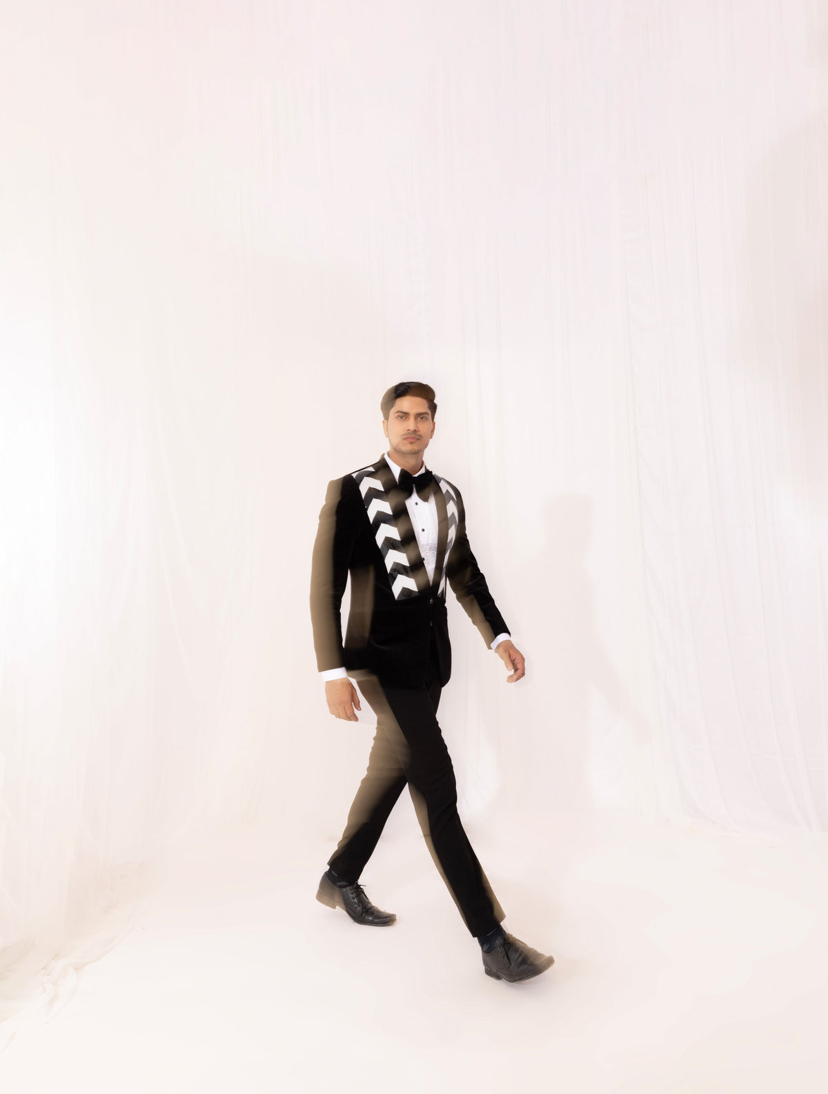 Black Monochrome Velvet Tuxedo