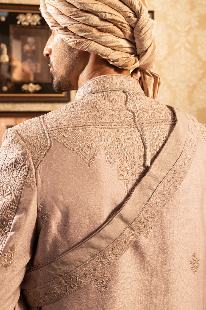 Peach Sherwani For Groom - Designer Wedding Sherwani