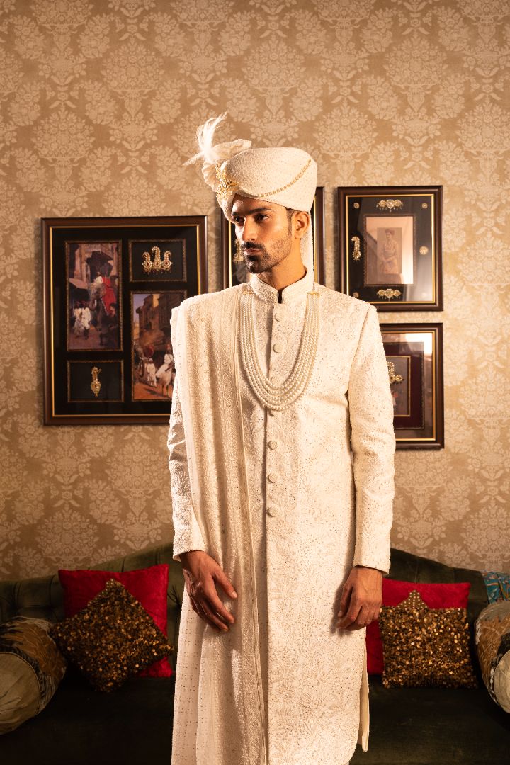 Ivory Sherwani for Groom