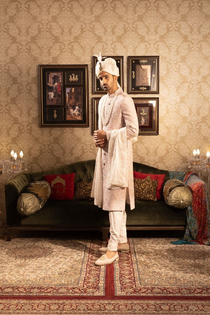 Pink Sherwani For Groom