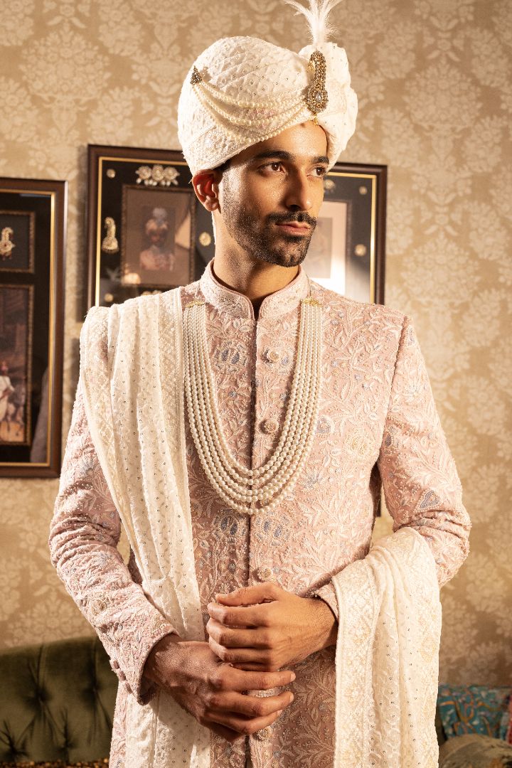Pink Sherwani For Groom