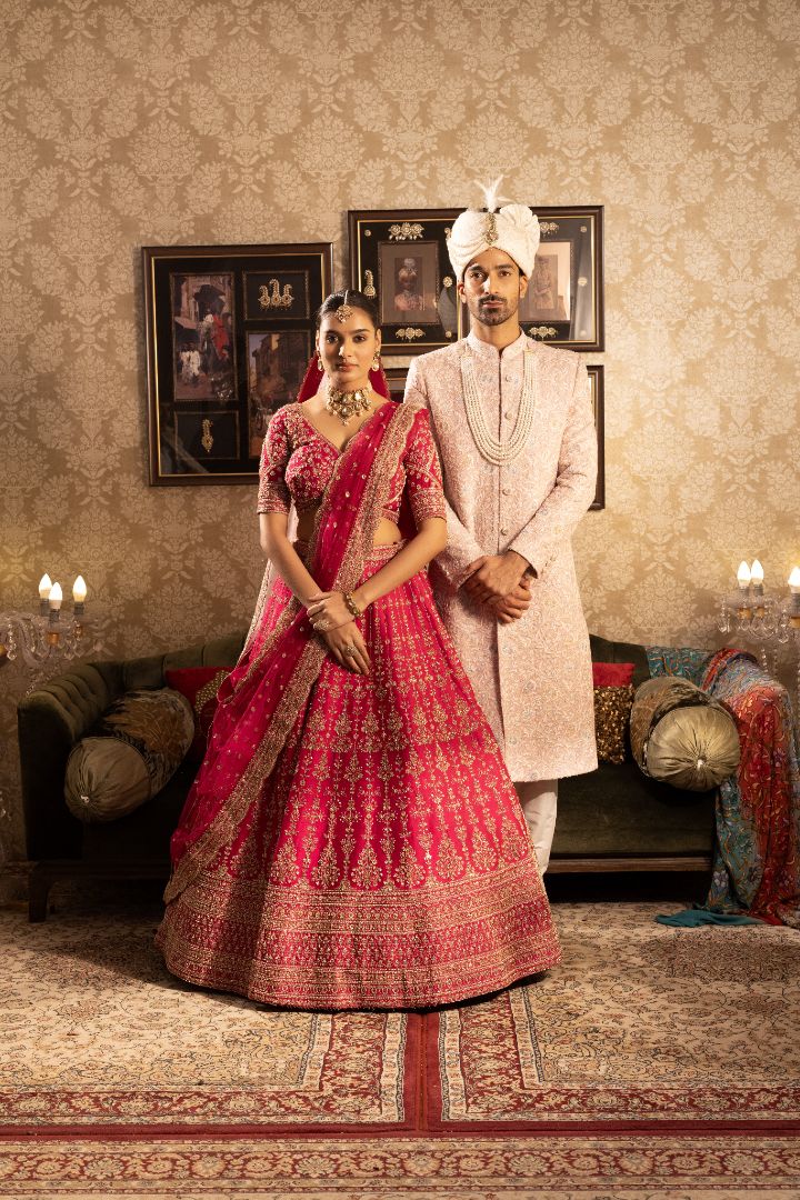 Pink Sherwani For Groom