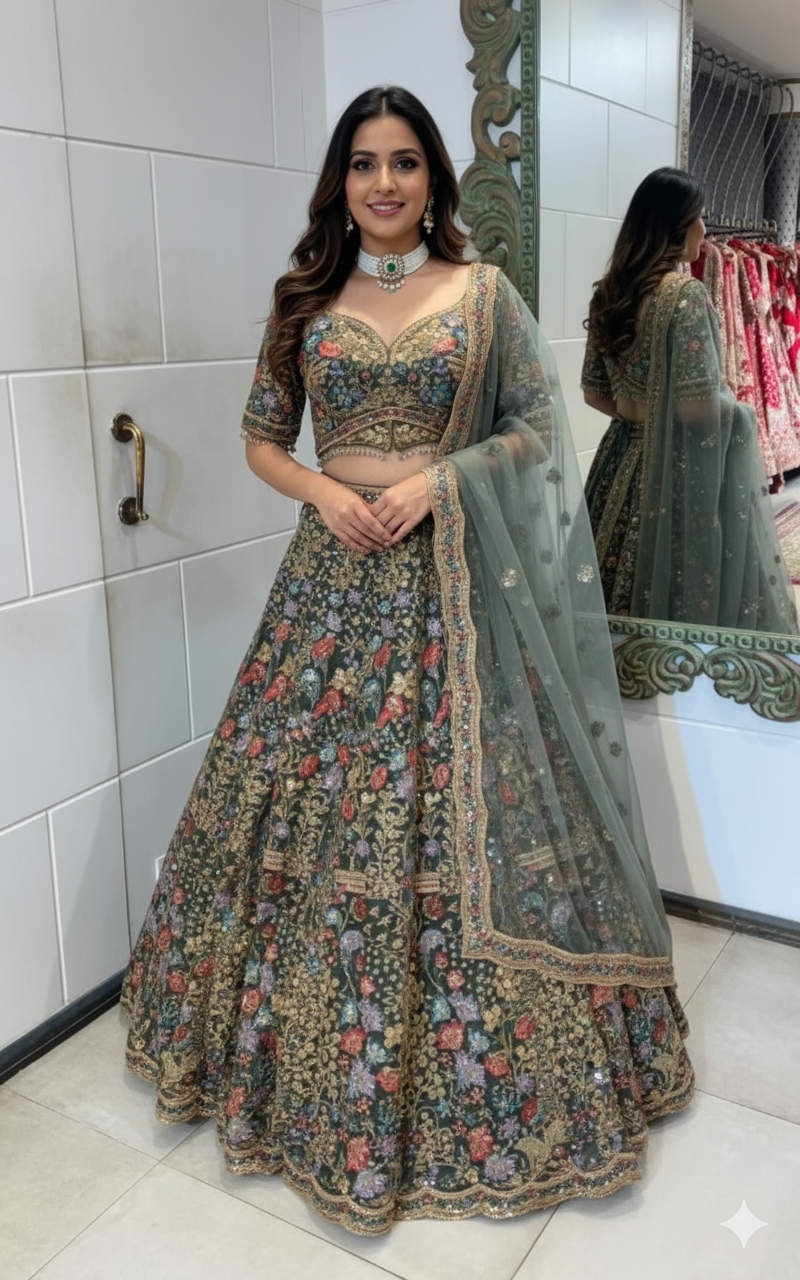 Magical flower lehenga