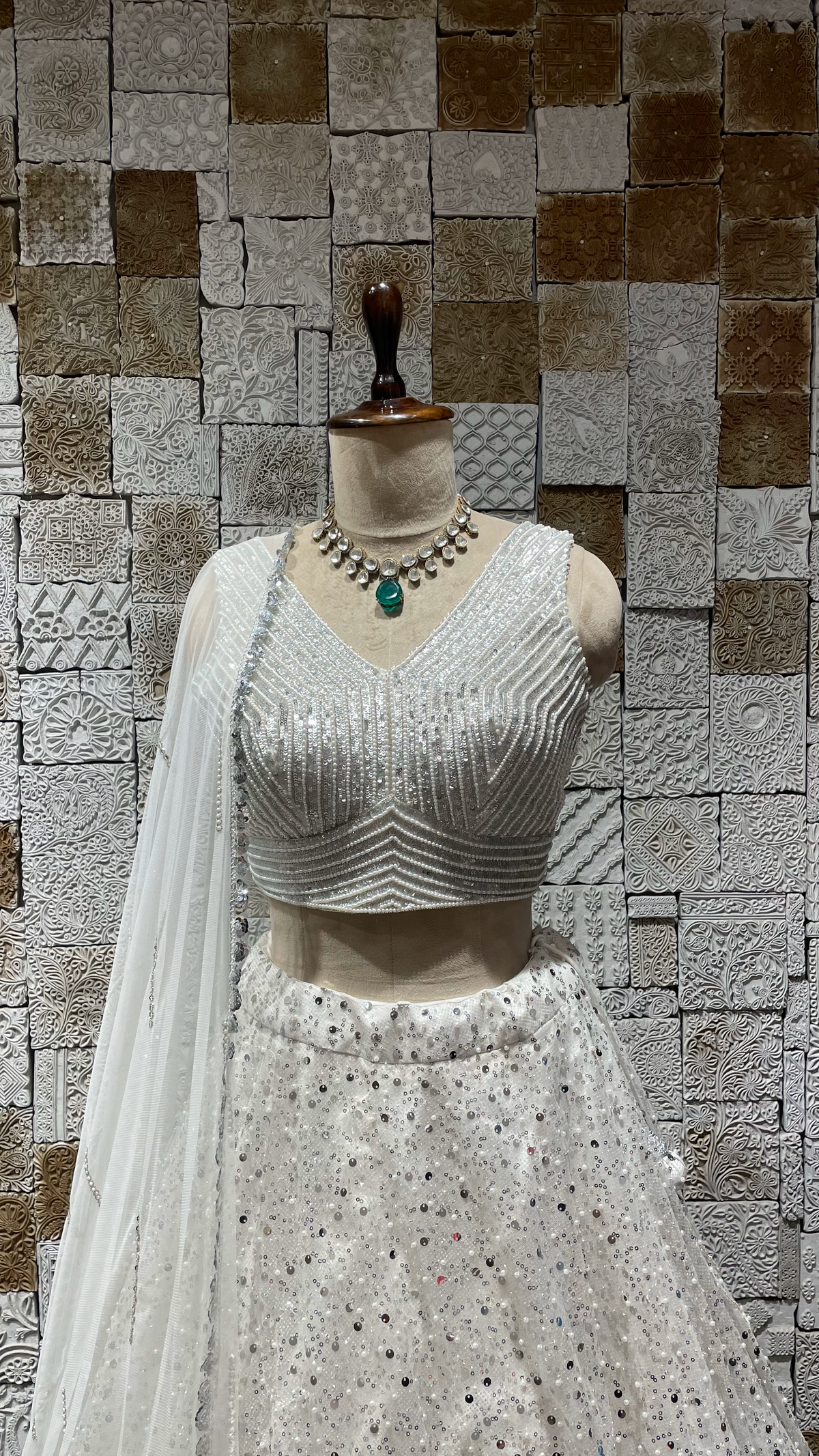 White Net Lehenga with Heavy Embellished Blouse
