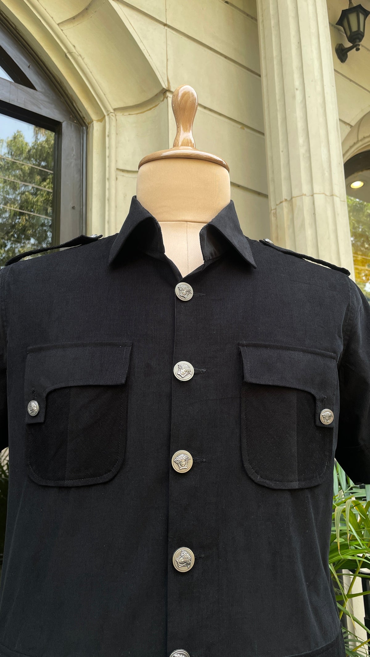 Black Corduroy Shirt for Men