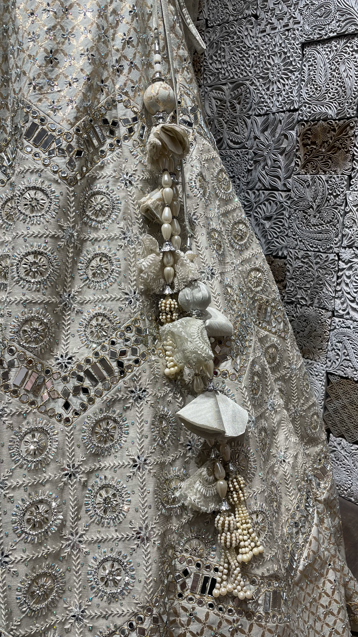Mint Green | Pastel Pink - Mirror Work Lehenga