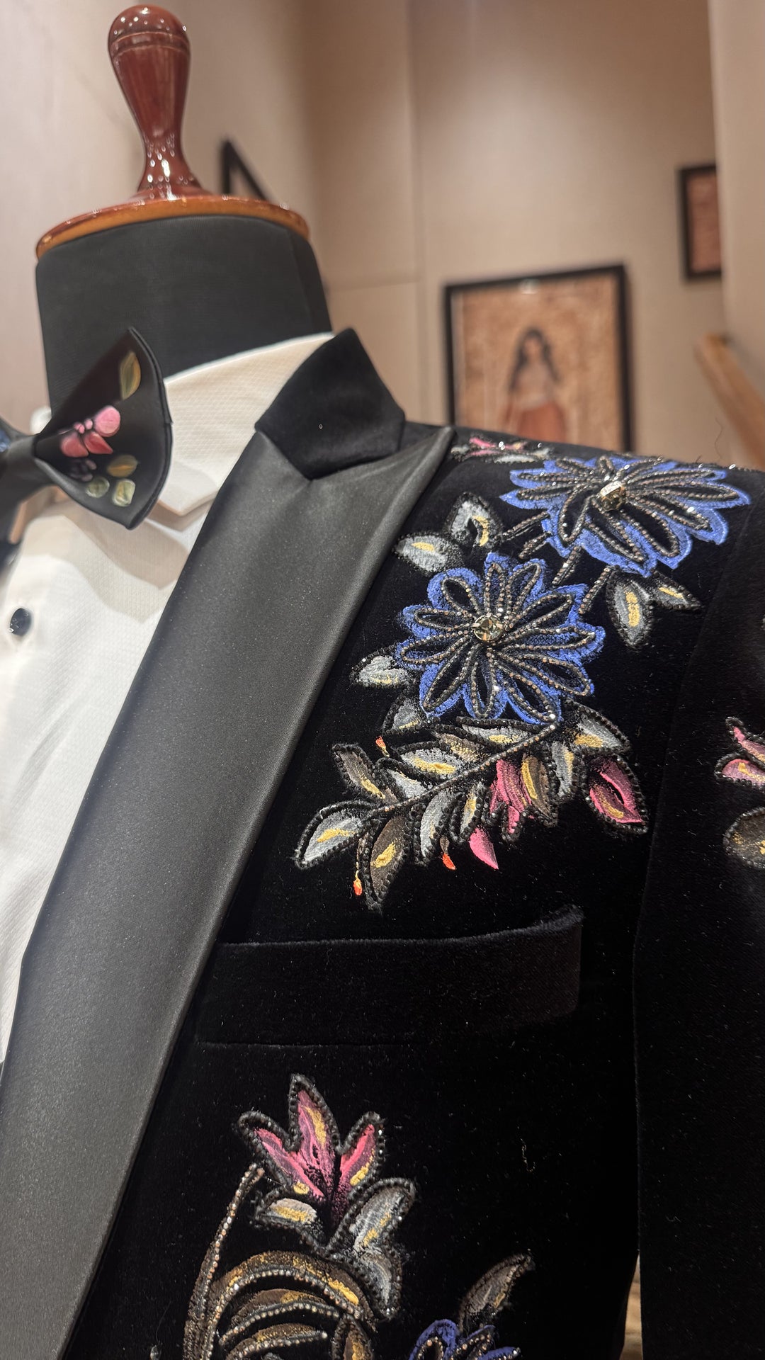 Blue Floral Tuxedo for Men