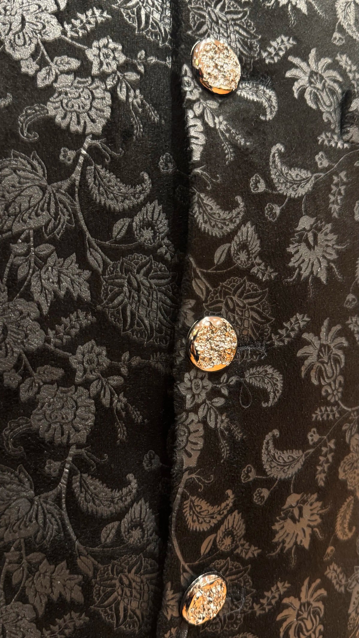 Black Bandhgala Jacket with Self Embroidery Work