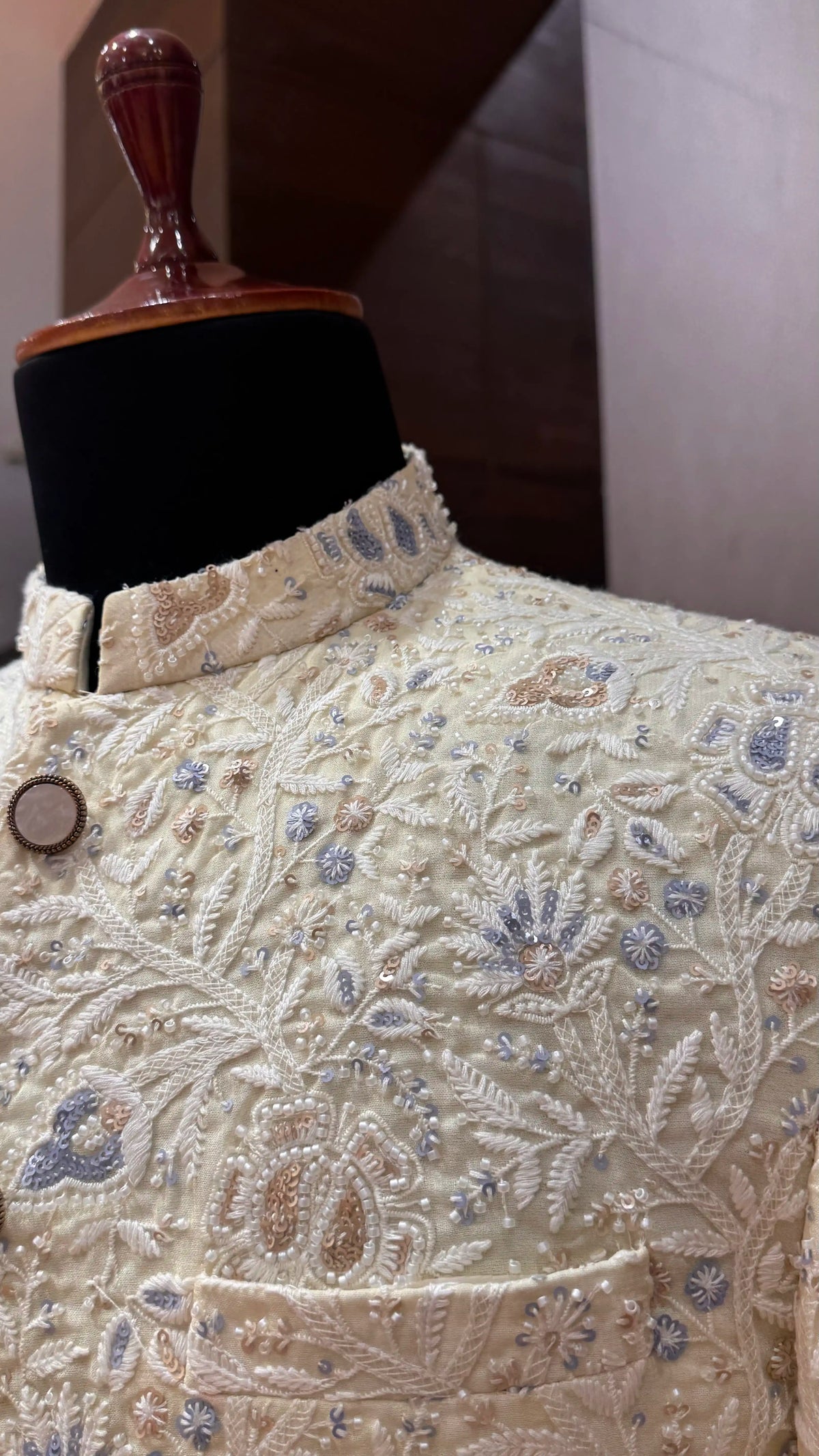 Lemon Yellow Embroidered Bandhgala Jacket