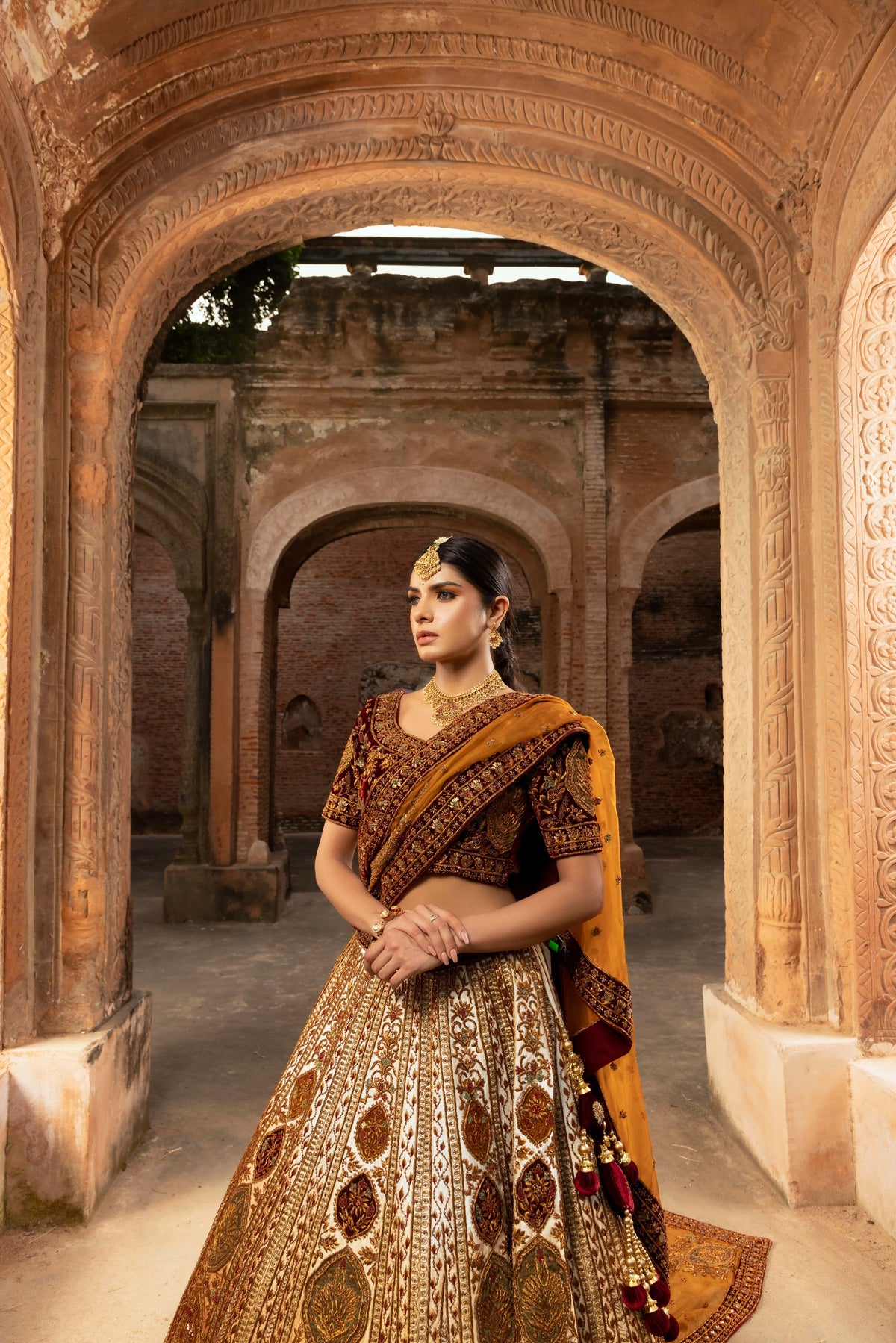 Regal Zardozi Bridal Couture with Ombre Effect