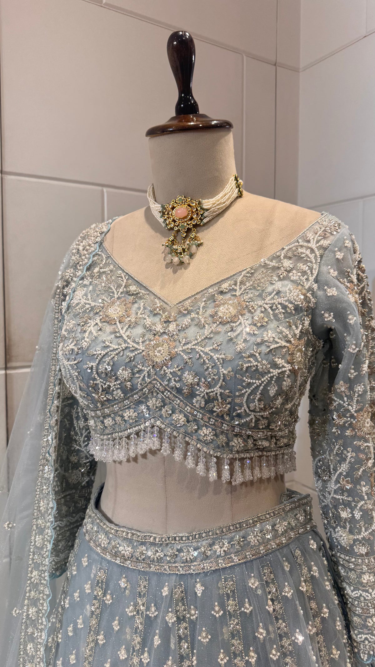 Light blue lehenga
