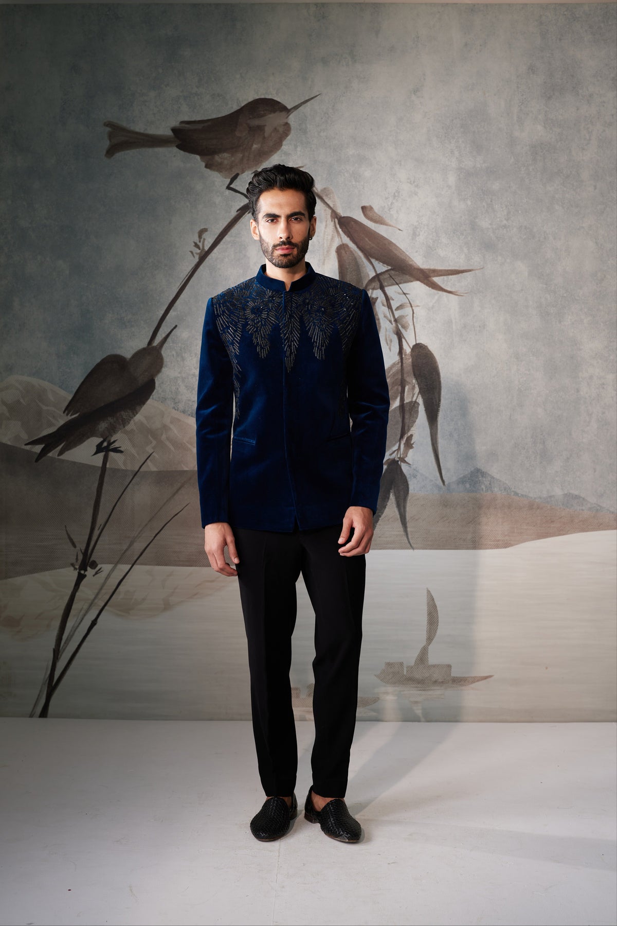 Men's Teel Blue Classic BANDGALA Suit