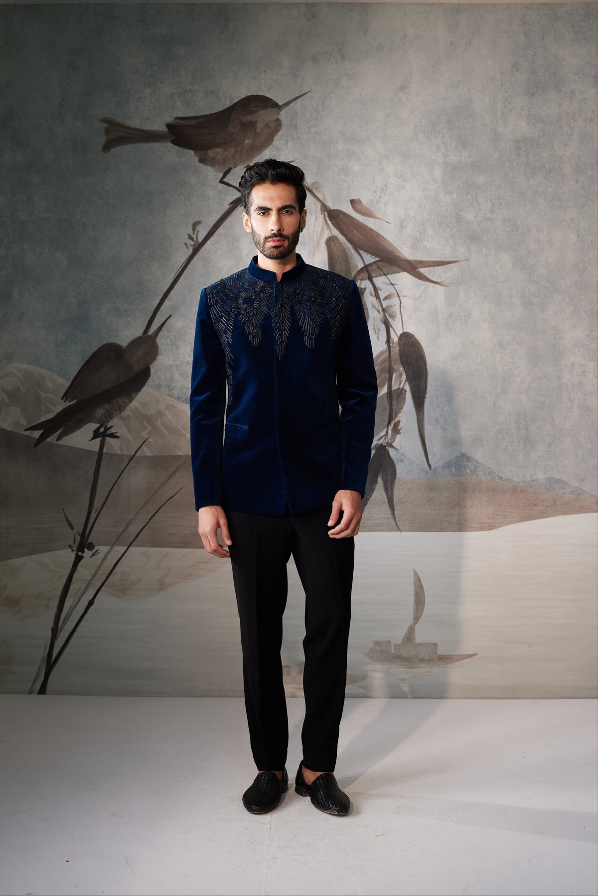 Men's Teal Blue Classic Bandhgala Suit