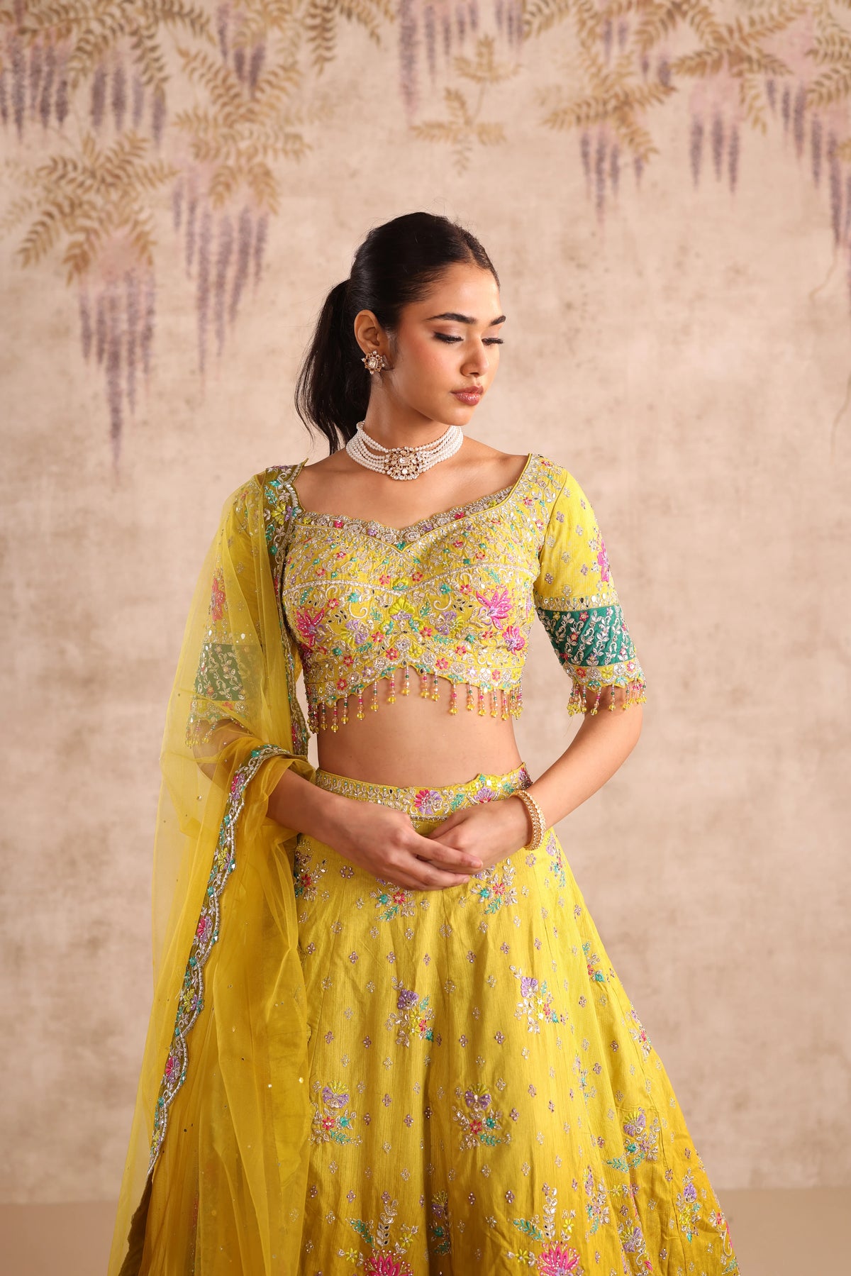 Yellow Party Wear Lehenga