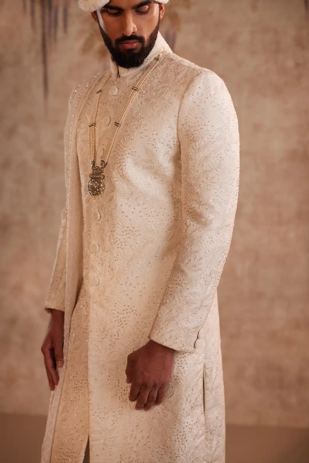 Off White Embroidered Sherwani for Groom | Premium Designer Wedding Sherwani