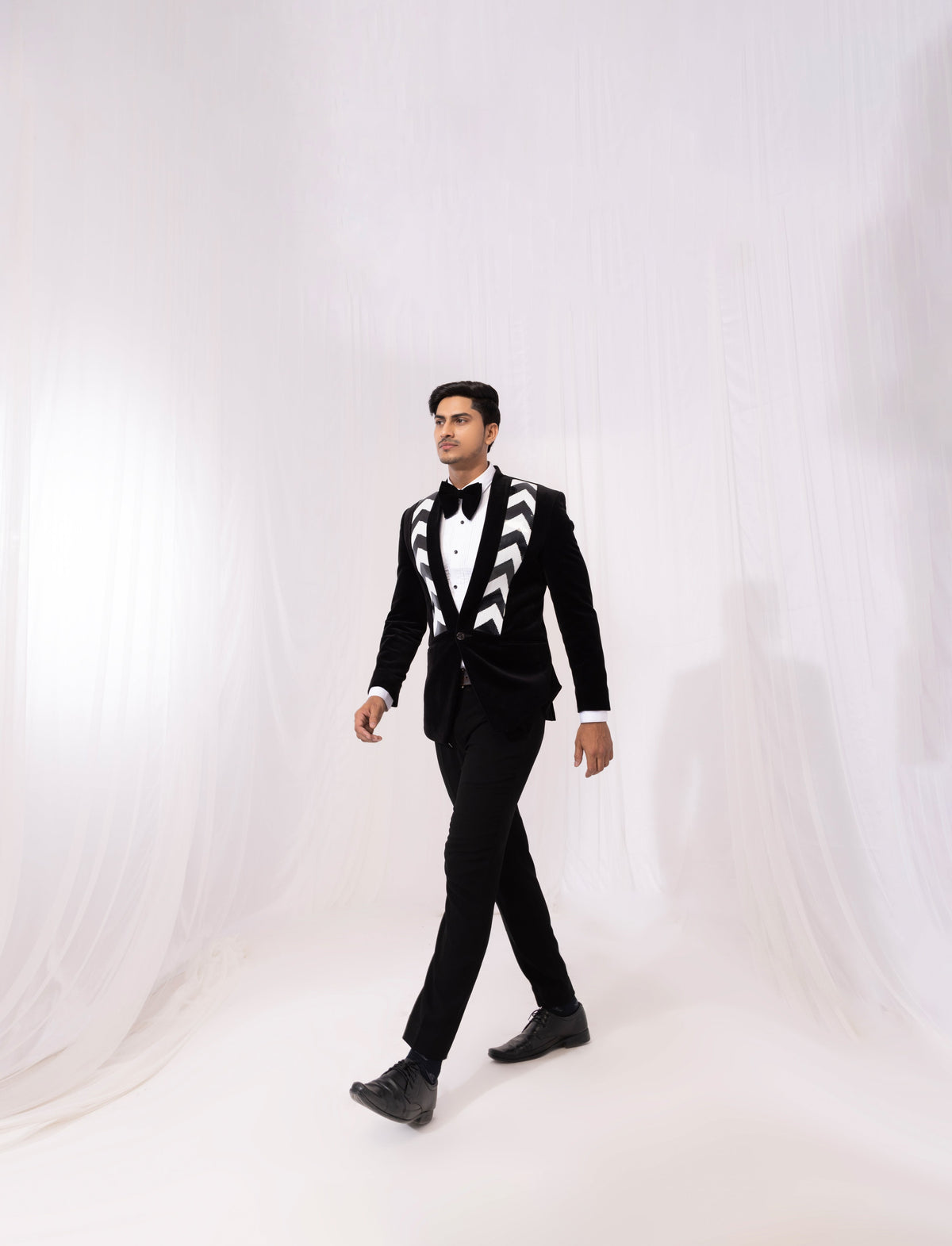 Black Monochrome Velvet Tuxedo