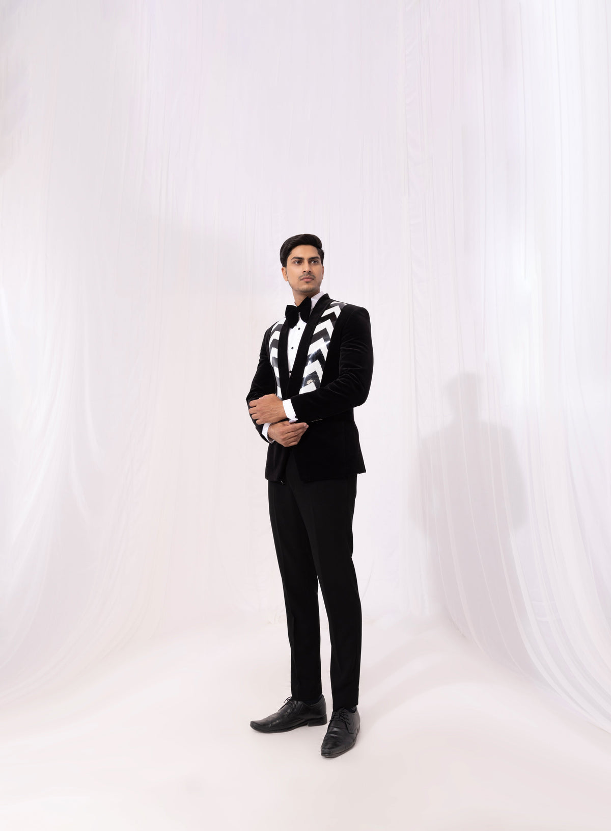 Black Monochrome Velvet Tuxedo
