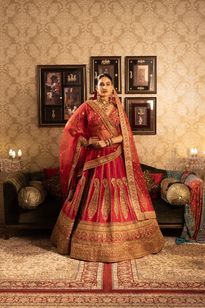 Red bridal lehenga