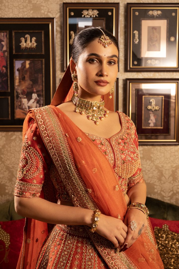 Orange Bridal Lehenga